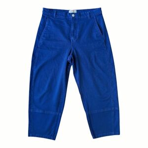 Everlane Utility Barrel Pants Blue Cotton Stretch Twill Size 14